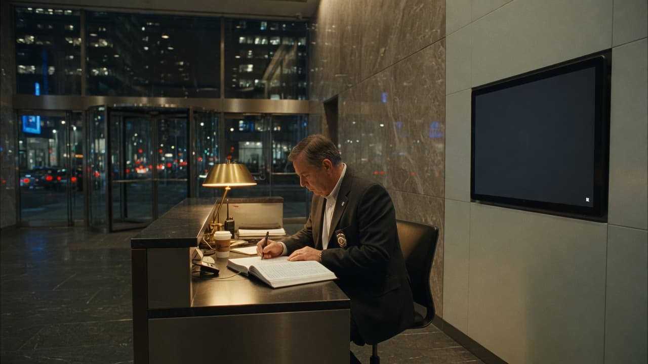 Staffed desk at night